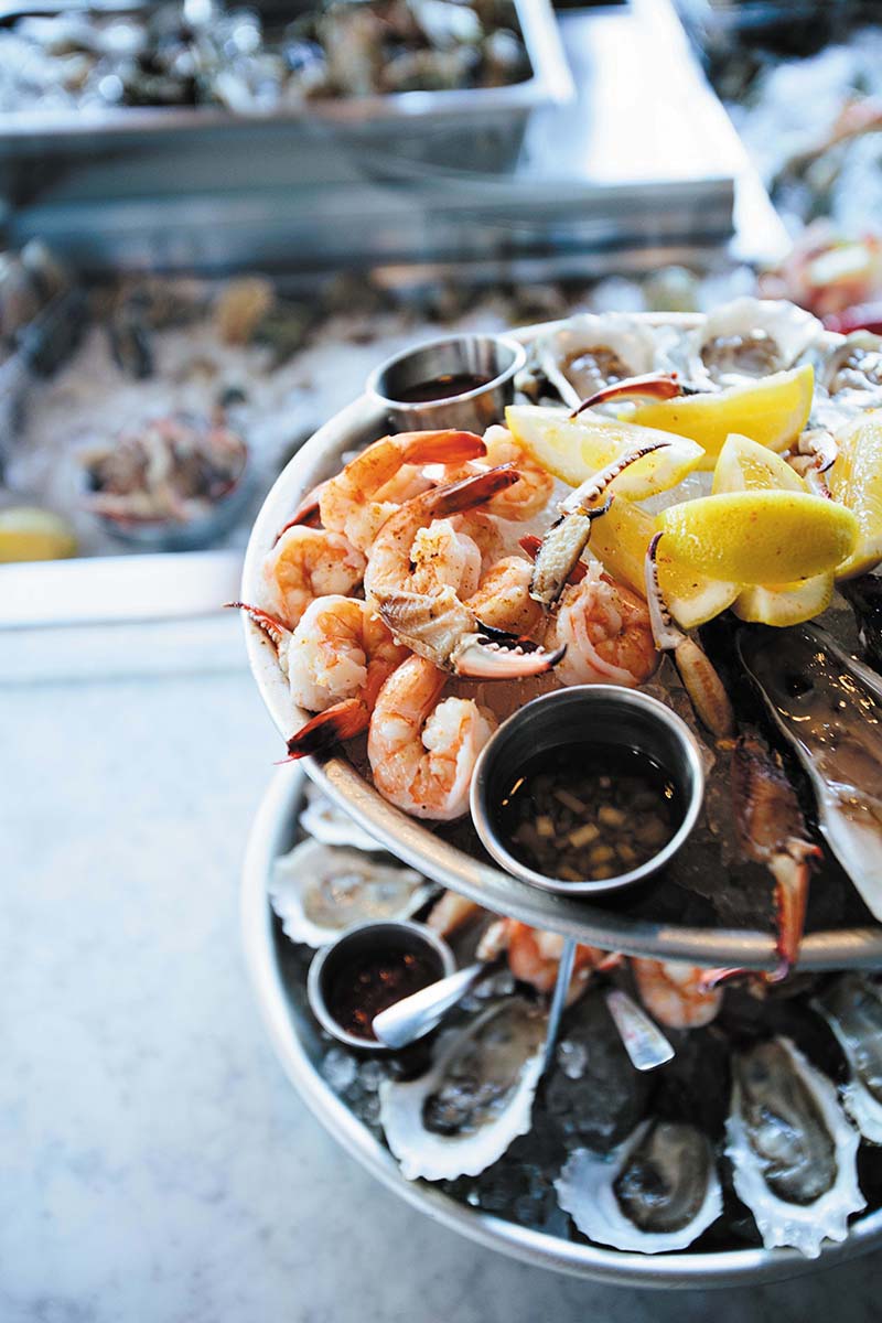 Dive into a tower of shrimp and oysters at The Darling Photograph by Andrew Cebulka, courtesy of The Darling