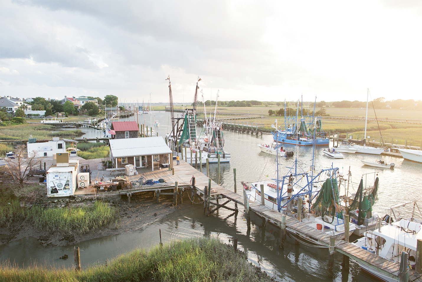 The shrimp docks near Charleston Harbor