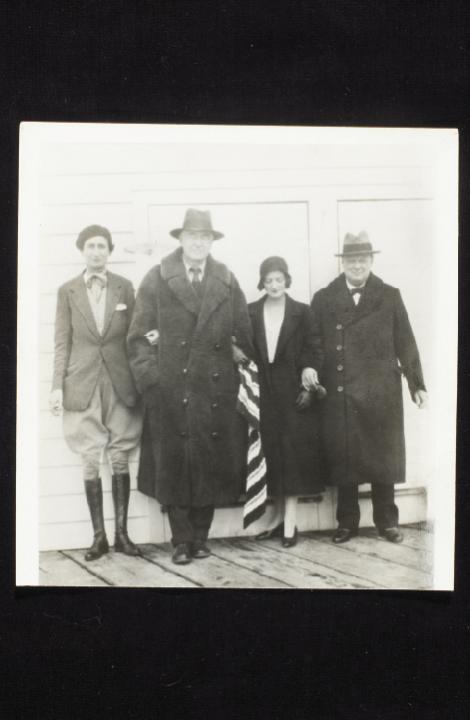 Belle with her father, Bernard, and their guests—Diana Churchill and her famous father, Winston—during a 1932 visit to Hobcaw Barony