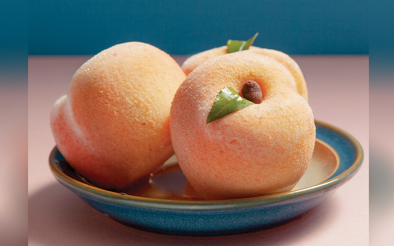 Faux Real - These picture-perfect sorbet Peach Bombes offer just a taste of pastry chef Cynthia Wong’s hyperrealistic confections.