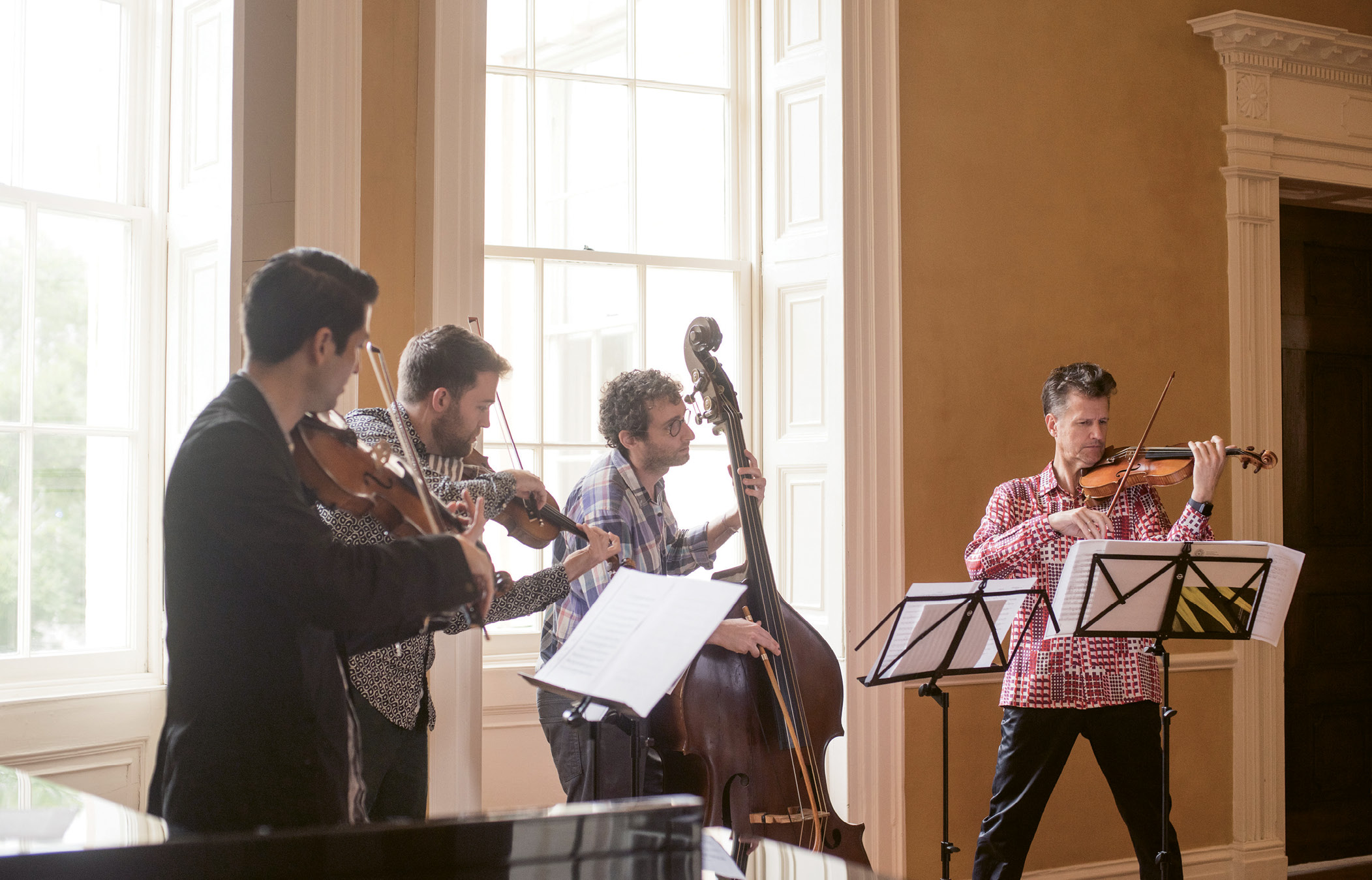 5 p.m.  Practice Makes Perfect: Grammy-winning violist Masumi Per Rostad; St. Lawrence String Quartet violinist Owen Dalby; and bassist, composer, and Juilliard faculty member Doug Balliett rehearse with Nuttall at Spoleto headquarters before a special donor party and concert.