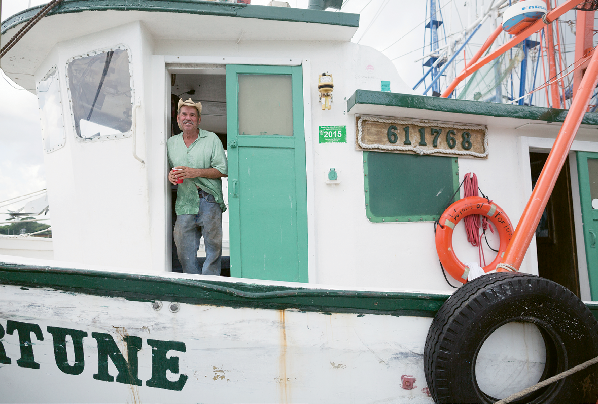 Third-generation shrimper Wayne Magwood continues the tradition on his trawler, Winds of Fortune.