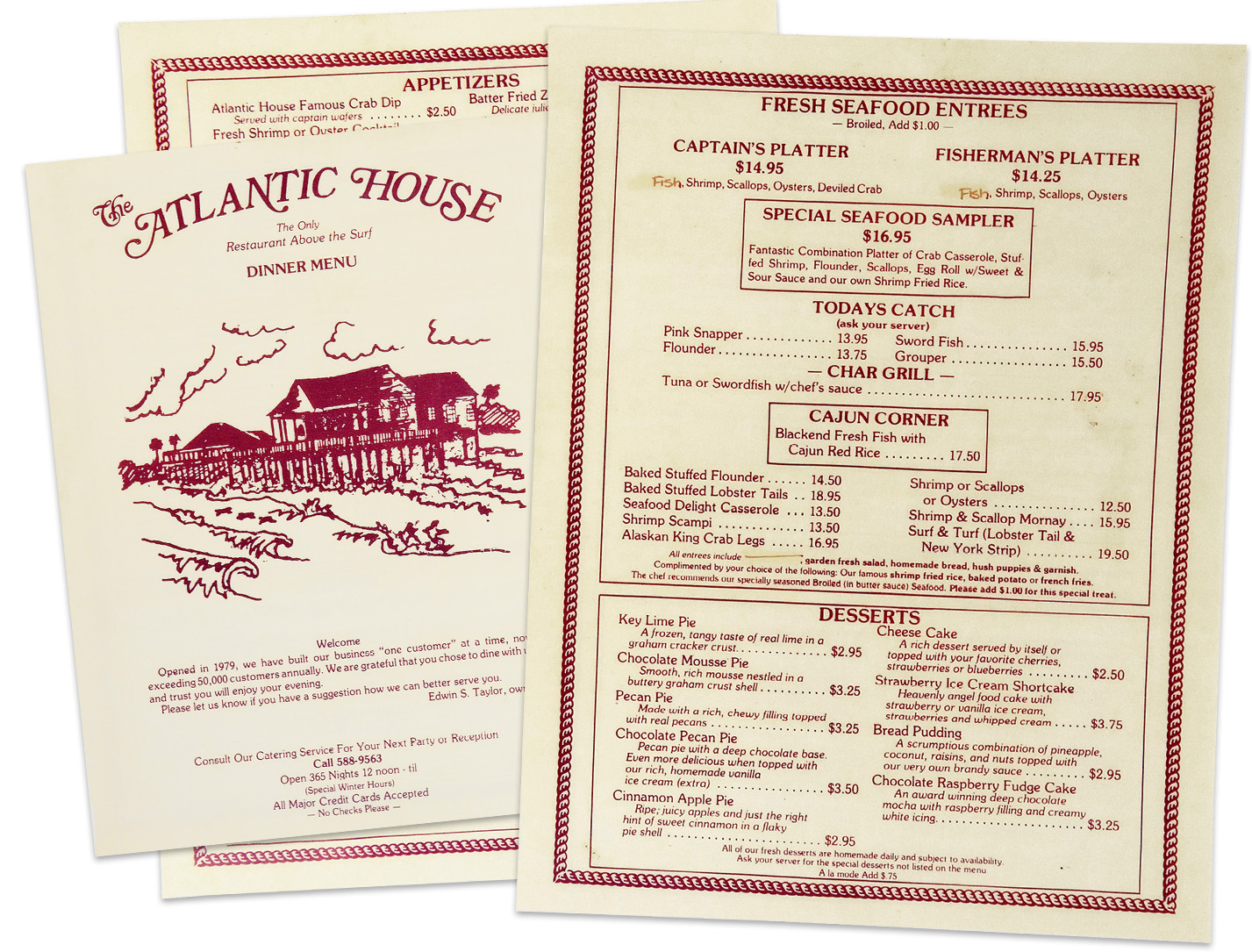 The Atlantic House menu