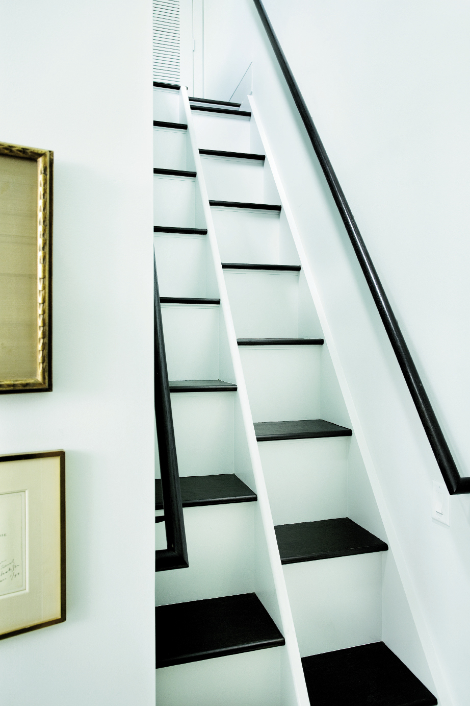 Chris designed these innovative ladder-like steps to access Kathleen’s office over the master bedroom.