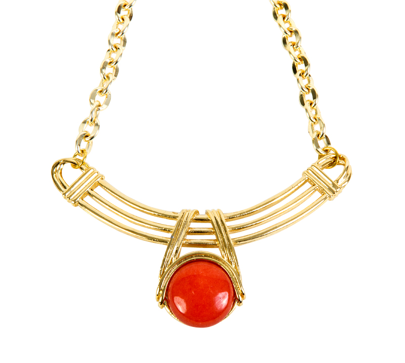 Gold plated adjustable necklace by Jessica Elliot, $85 at Luna.