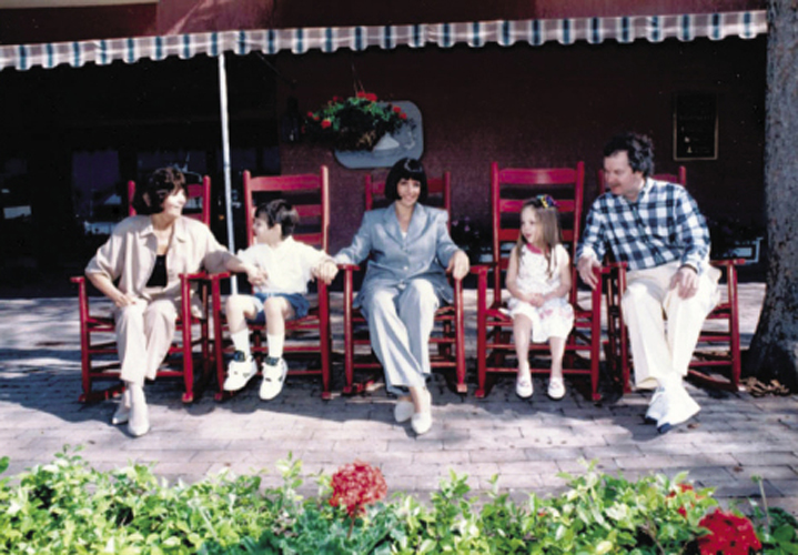 Taking daughter Leigh and son Ben to business conferences was de rigueur for Millard. Here, the whole family, including Millard’s mother and husband, Jay, enjoyed the annual Family Circle Cup tournament in 1993, back when it was on Hilton Head.Photograph courtesy of Wenda Harris Millard