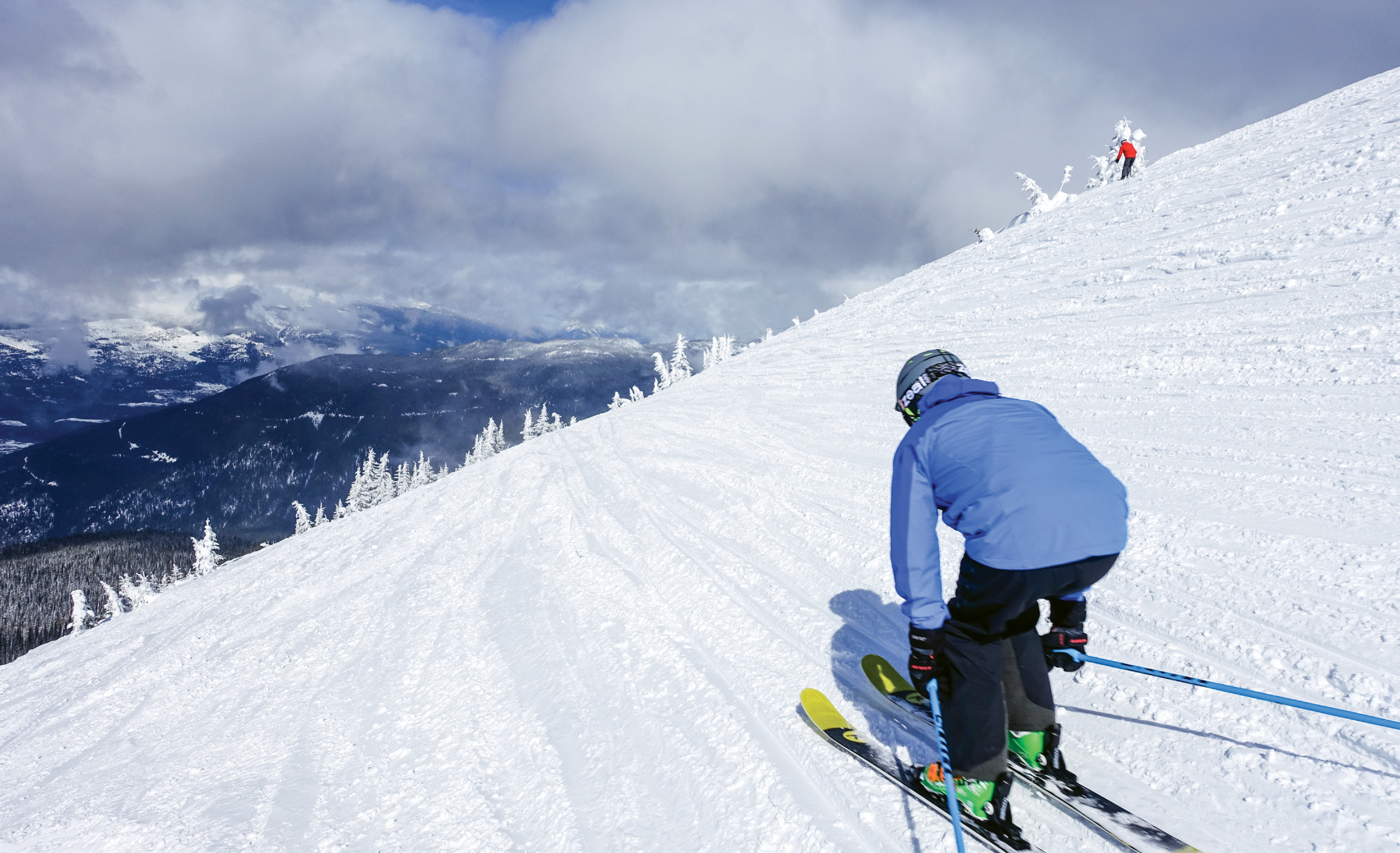 Stoked in Revelstoke: An easy traverse from the top of the British Columbia resort’s highest lift yields a vast mountainside of fluffy snow bowls and inviting forested trails.