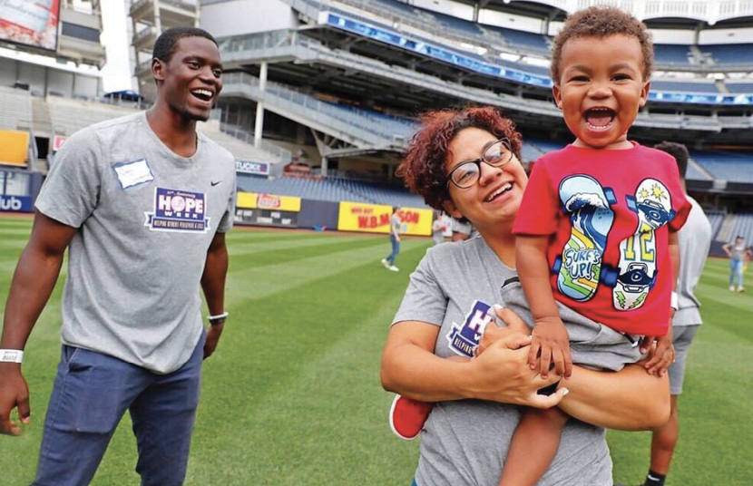 At Yankee Stadium last summer with CJ and his mother-in-law, after throwing the first pitch for the Yankee’s Hope Week.