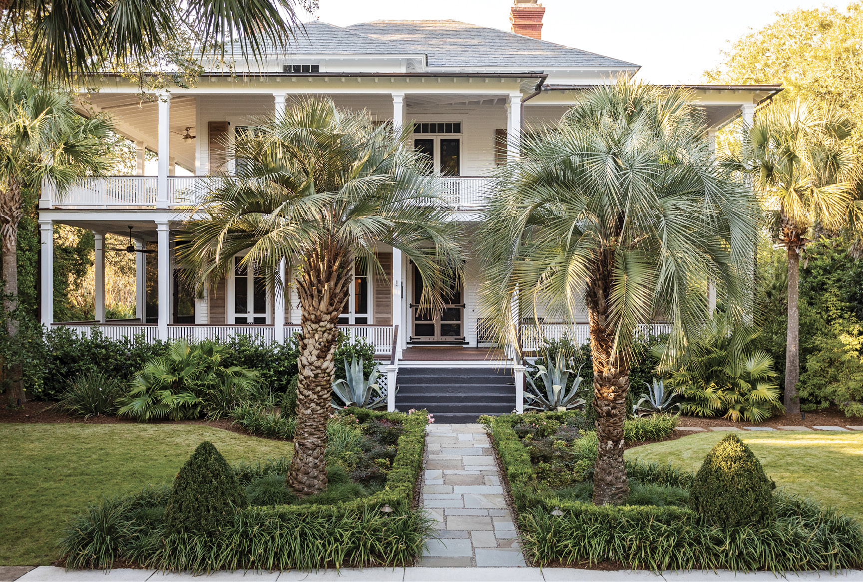 Officers Row: This five-bedroom, four-and-a-half-bath home was built in 1894 to house senior officers of the US military and their families prior to the Spanish American War. Today, the historical home on Sullivan’s Island’s I’On Avenue has been thoughtfully renovated to fit the needs of a modern family from Manhattan.