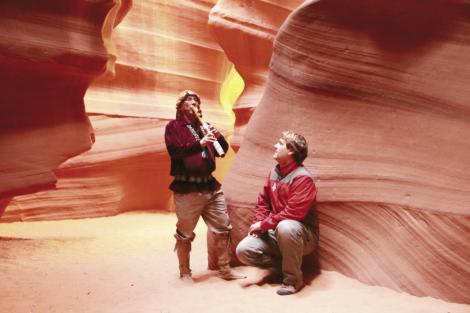 To get the needed shots for another episode in Antelope Canyon near Page, Arizona, the crew hiked the south rim—in, down, around, and back up—for three days.