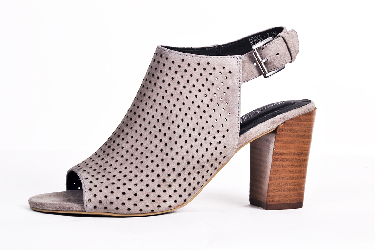Adam Tucker “Meridia” perforated heeled sandal, $129 at Copper Penny Shooz