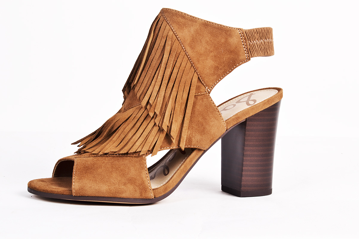 Sam Edelman “Elaine” suede fringed bootie in &quot;saddle,&quot; $160 at Shoes on King