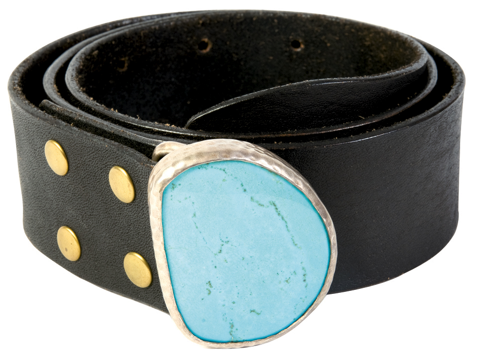 Heather Be leather belt with a turquoise stone buckle, $356 at Gwynn&#039;s of Mount Pleasant