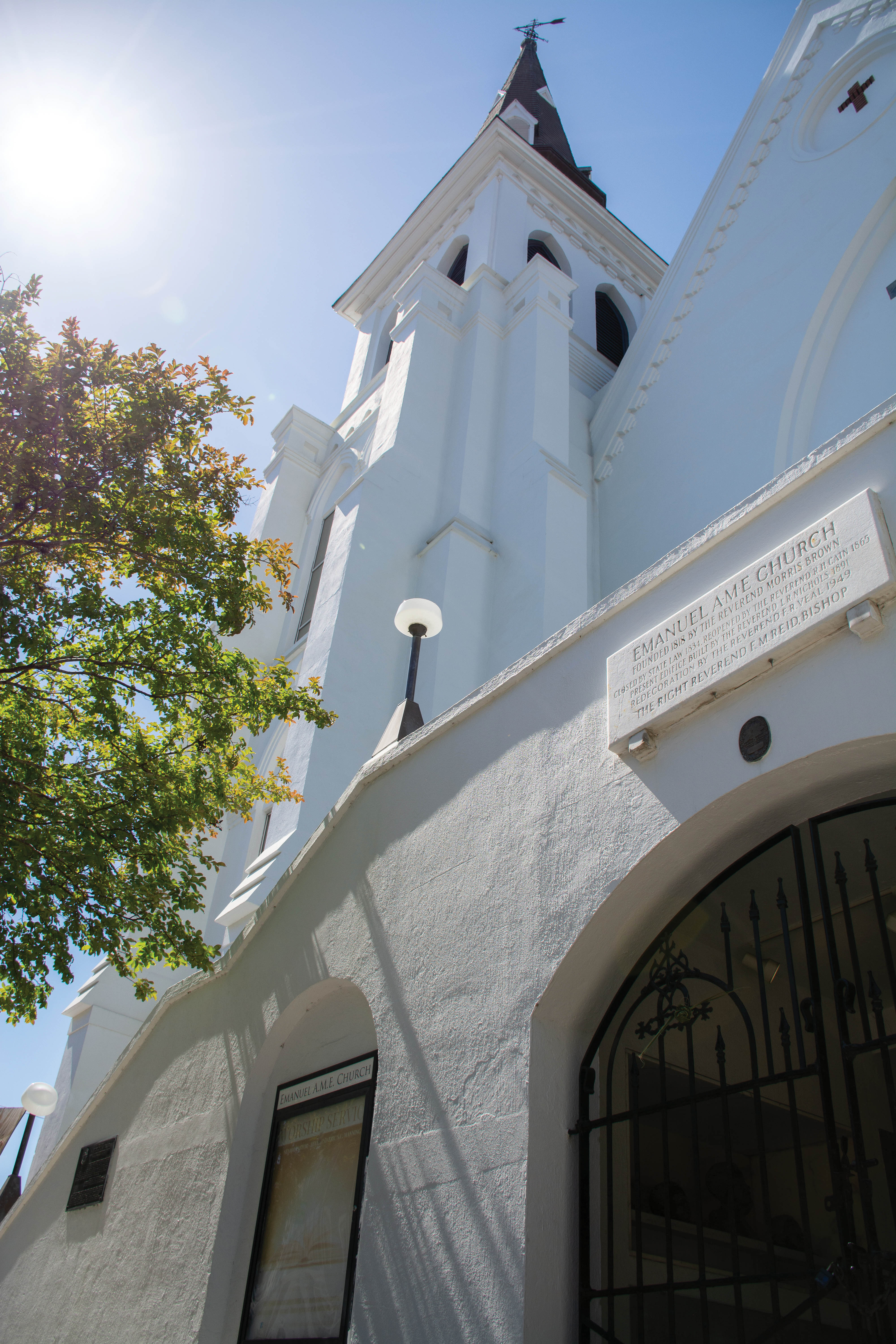 The facade of Mother Emanuel in April 2025.