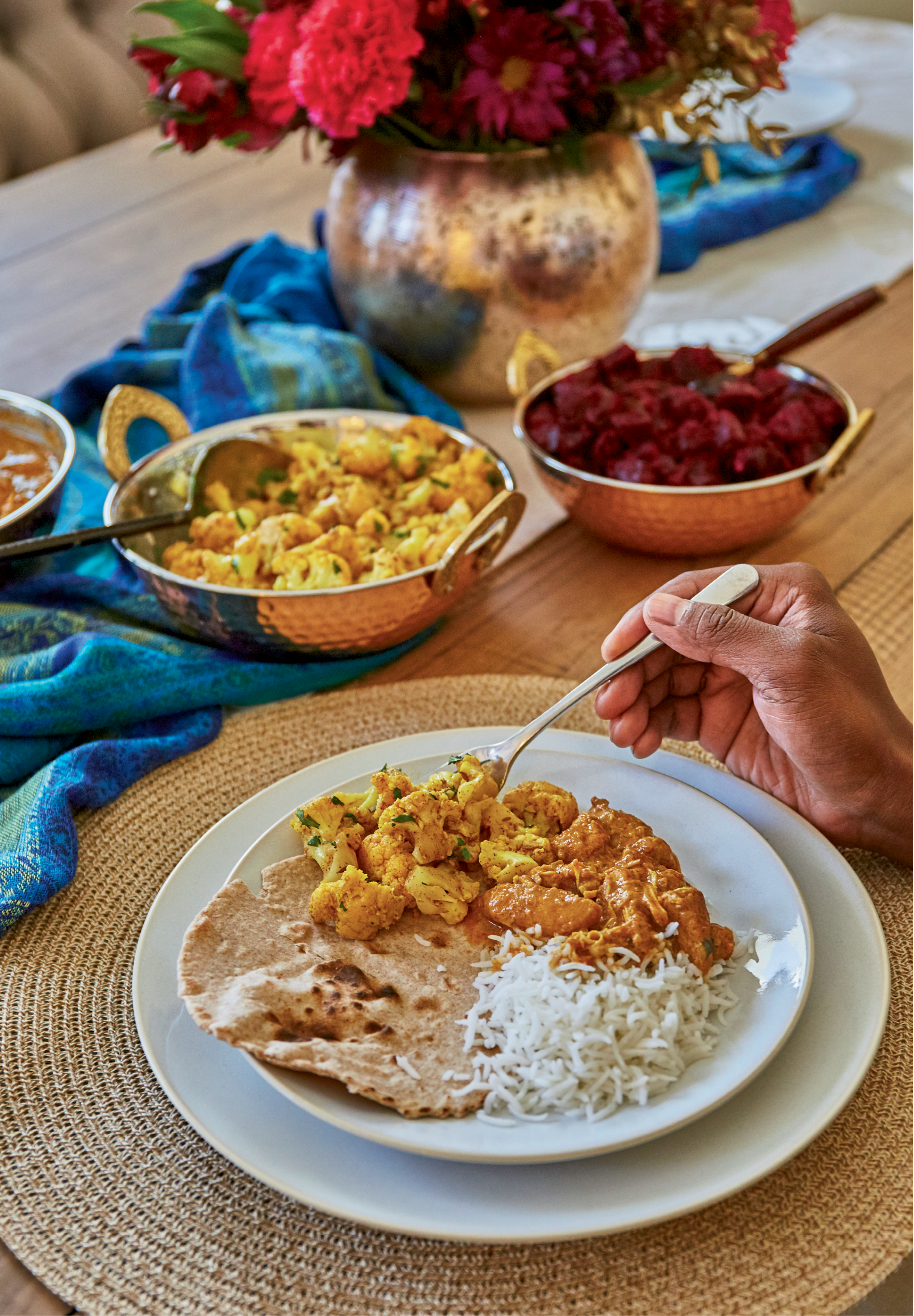With a few pantry staples plus curry leaves sourced from West Ashley’s Indian Spice or North Charleston’s Bombay Bazar, cauliflower and  beets transform easily into classic South Indian dishes.