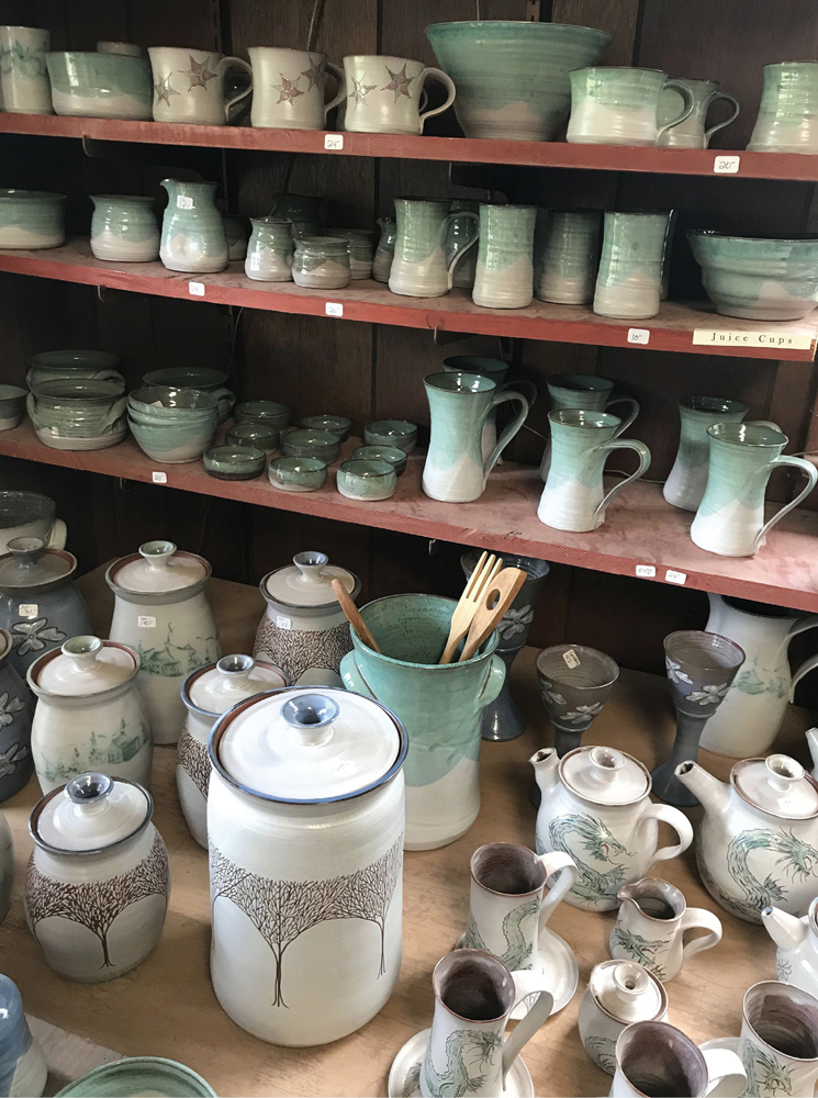 Peter McWhirter’s pottery studio in Burnsville and the wares on offer.