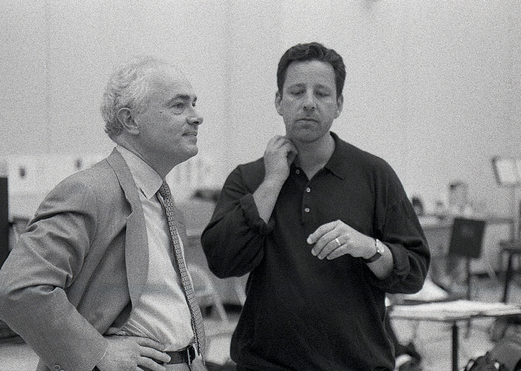 Redden at a 1996 rehearsal with Steven Sloane, who served as the festival’s music director from 1996 to 1999, and returned most recently in 2019 to conduct the opera Salome