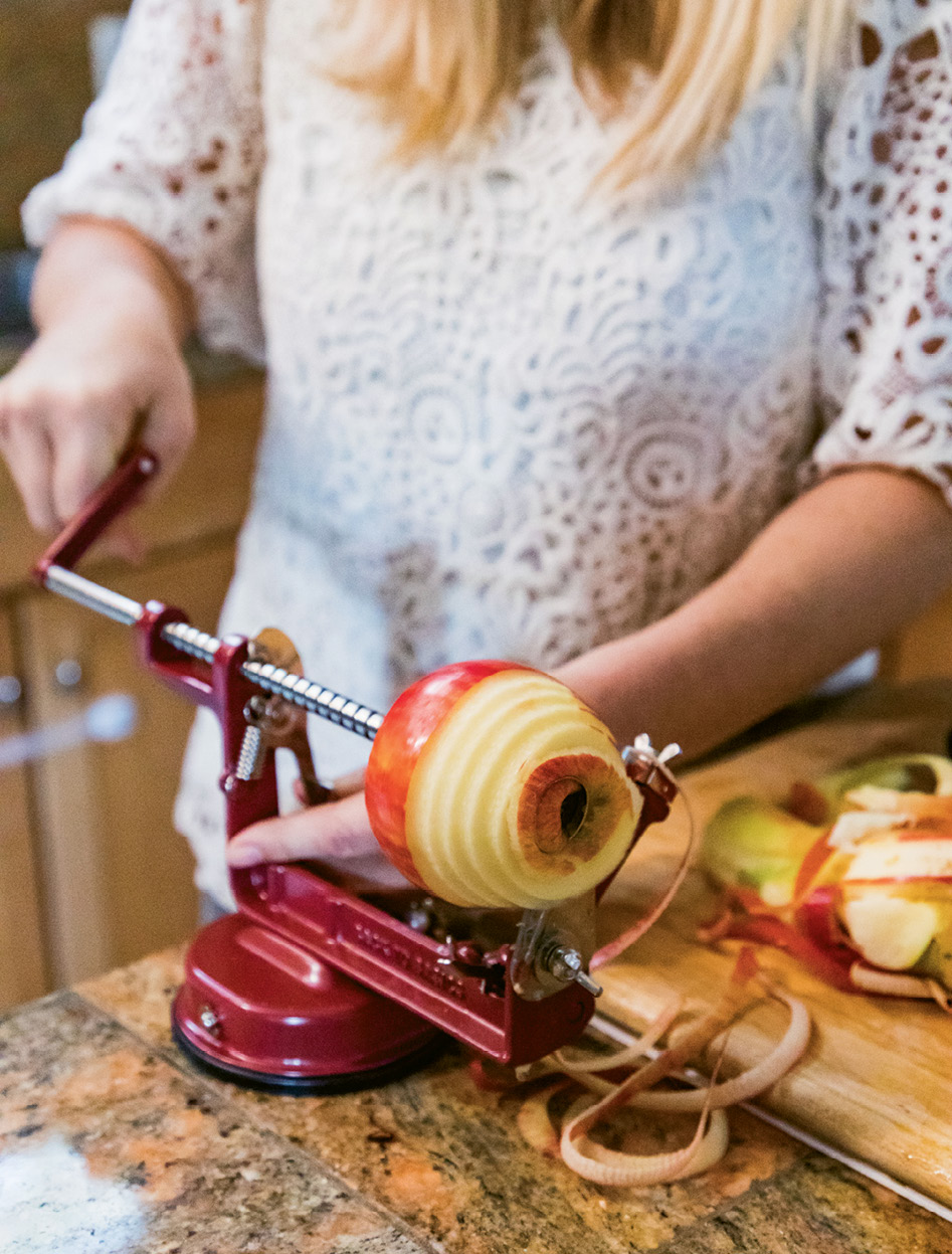 Using a spiralizer can be a secret time saver, as it produces thin apple strips in a snap—but if you don’t have one, slicing the fruit works fine.