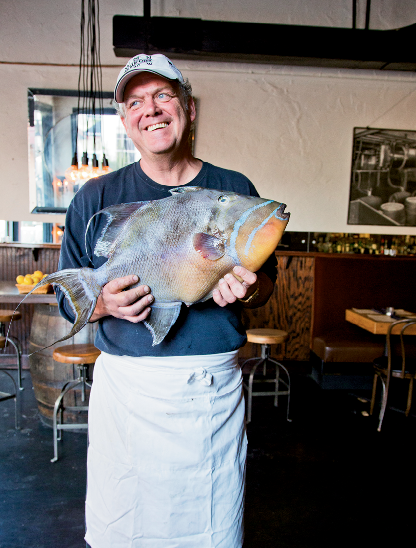 At his Old Bull Tavern in Beaufort, chef-owner John Marshall focuses on the local bounty, like this freshly caught queen triggerfish.