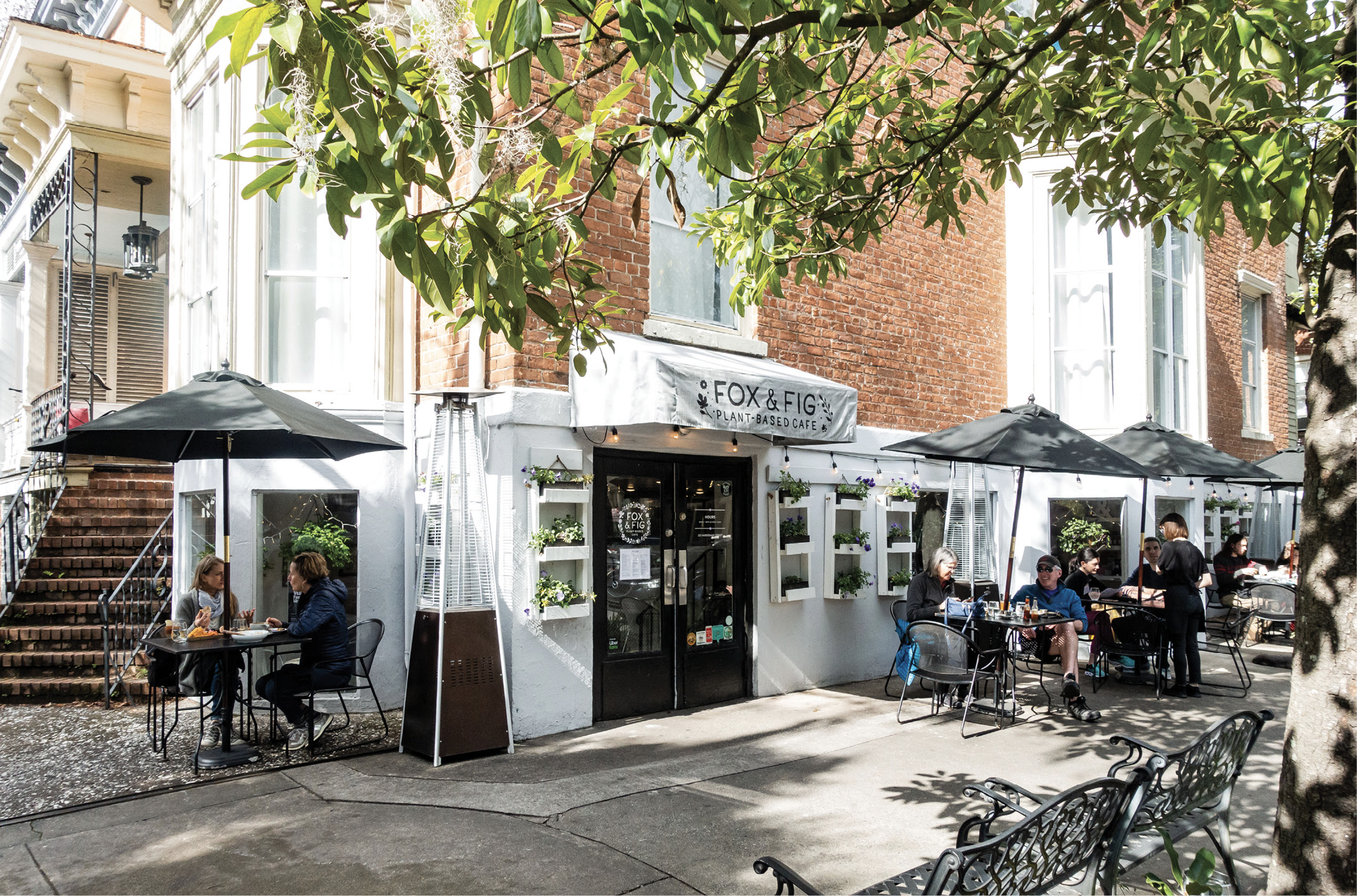 Cafe seating and vegan fare at Fox &amp; Fig