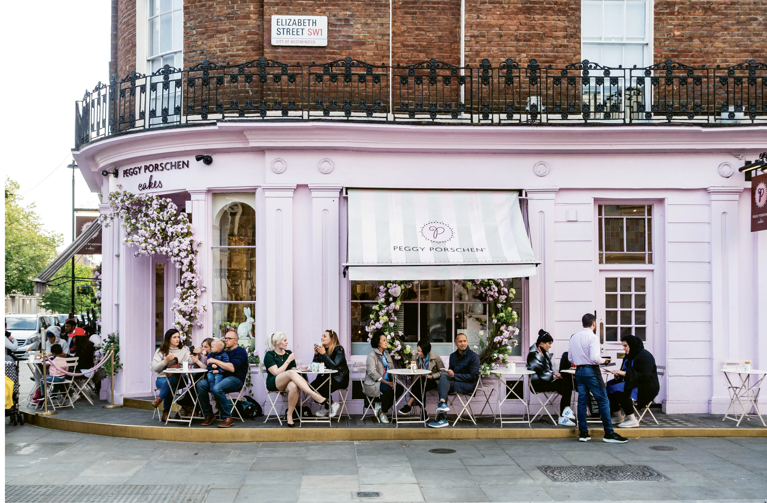 The pink Peggy Porschen cake parlor which attracts a stream of Instagram photo seekers