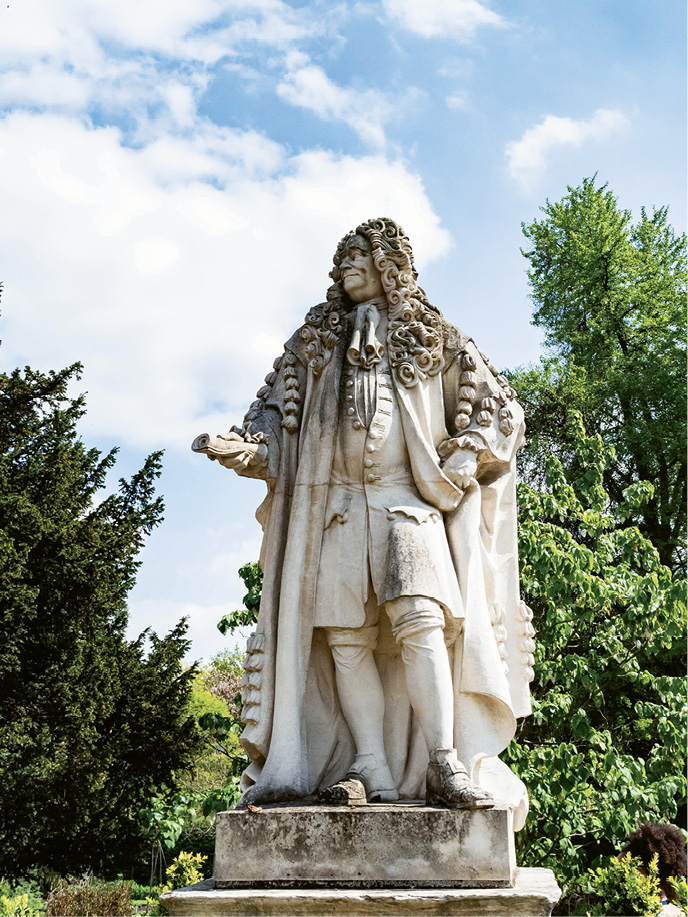 ...including a statue of doctor and plant collector Sir Hans Sloane.