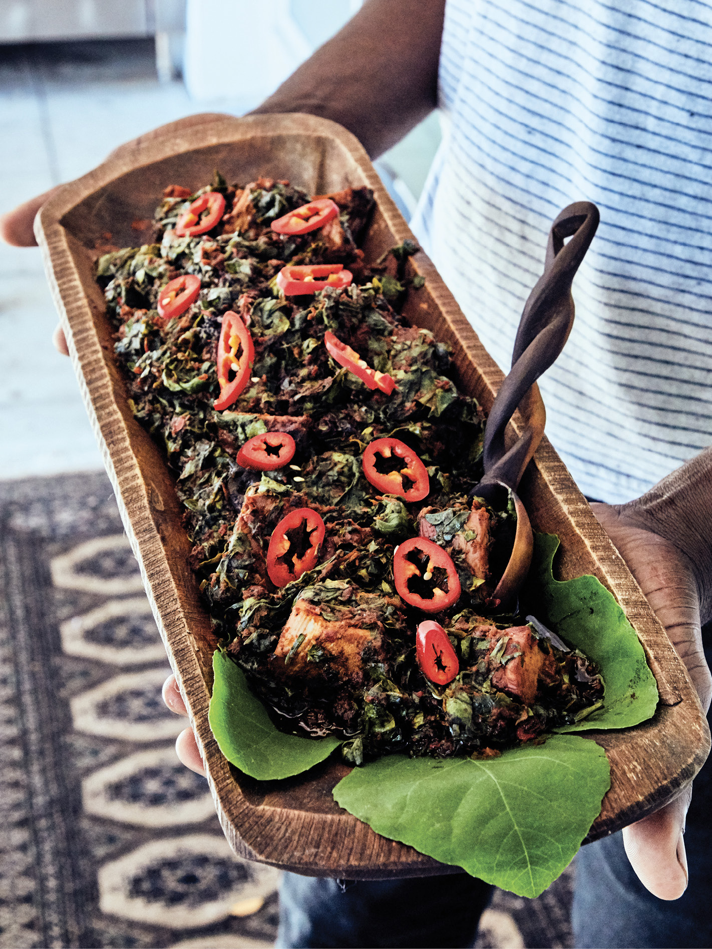 Efo riro, a Yoruba-style spinach stew