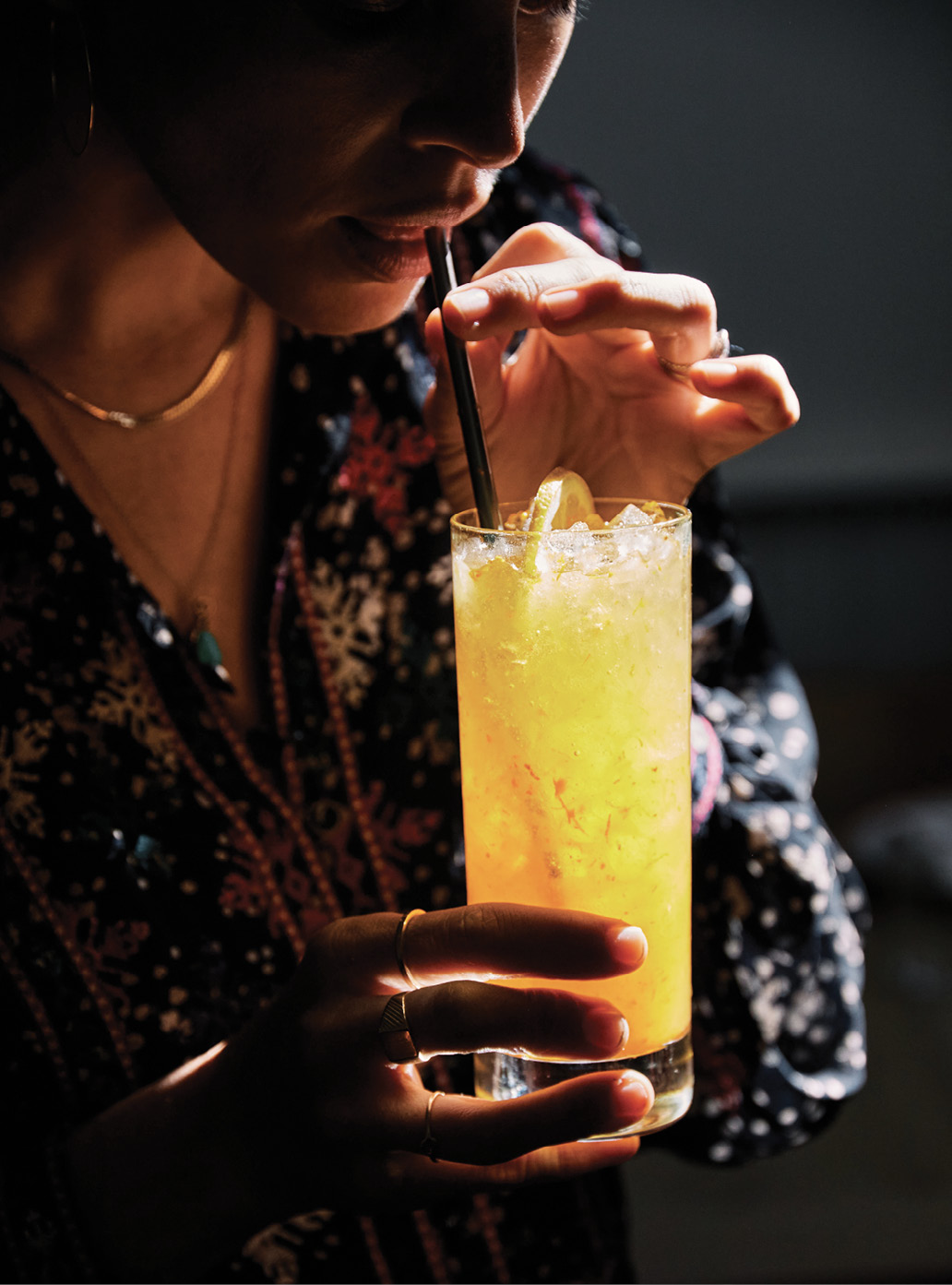 Kate’s go-to sipper, an iced “Health Insurance,” blends local turmeric, lemon, and honey with a ginger and cayenne kick.