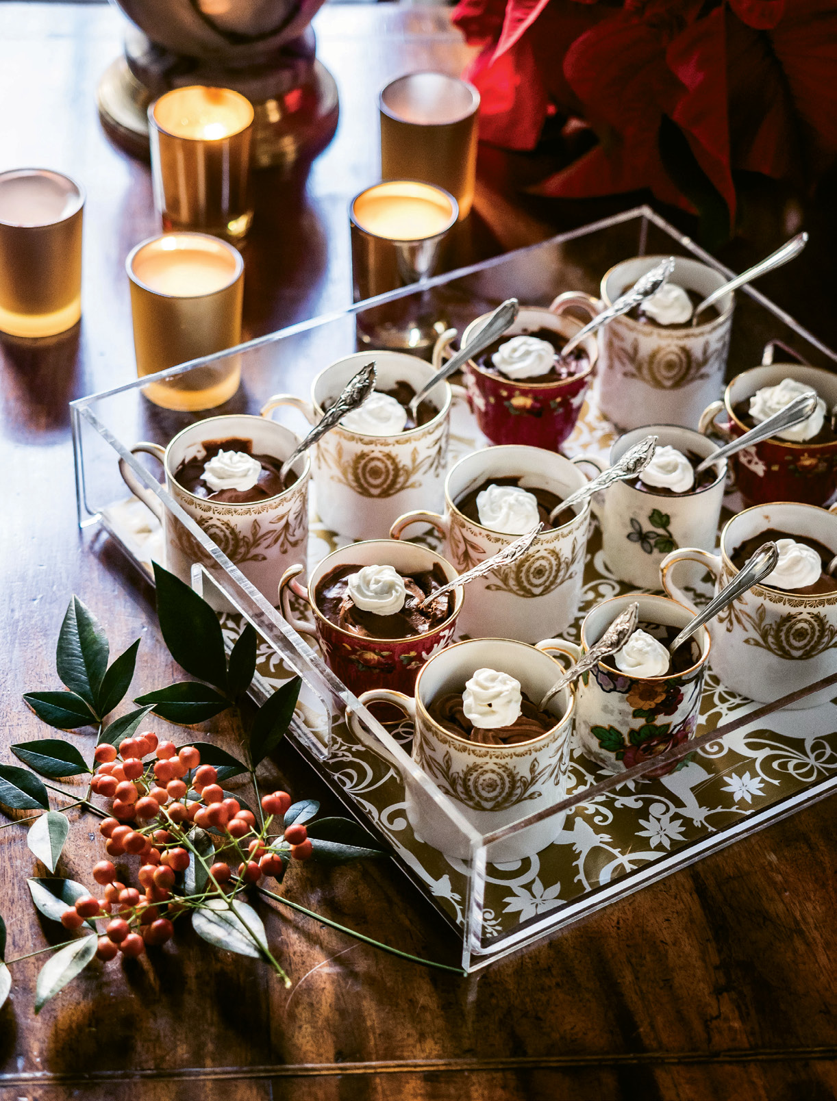 Serving chocolate pots de crème in vintage china cups makes them extra special.