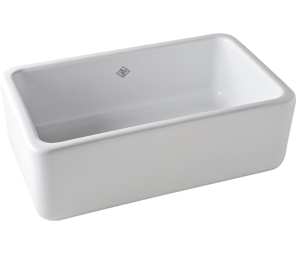 Porcelain farm sink, $1,755, at Design on Tap