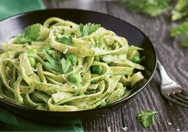 Spring Pantry: “I’m obsessed with pesto and peas in the warmer months, so I’ll make pasta using both of those.”