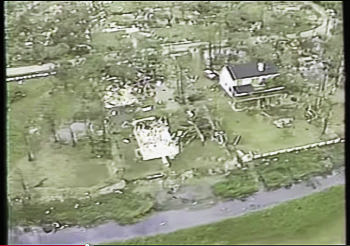 The storm surge wrecked homes in Awendaw...