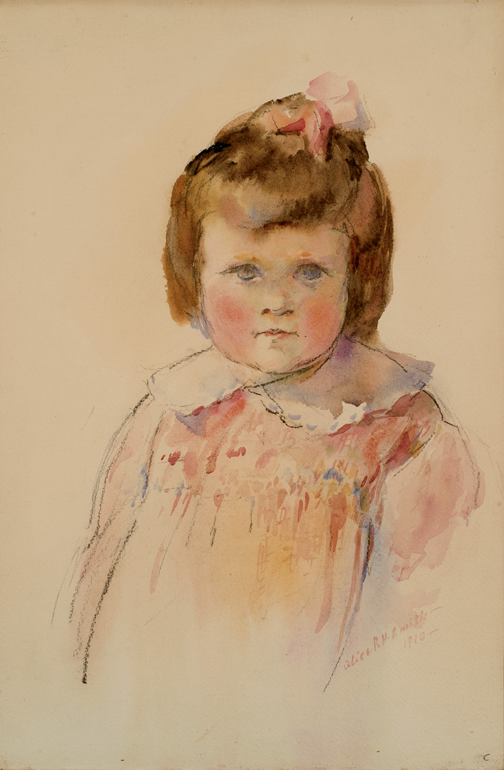 Portrait of Caroline Smith, sister (watercolor, circa 1910, courtesy of Anne Gaud Tinker)