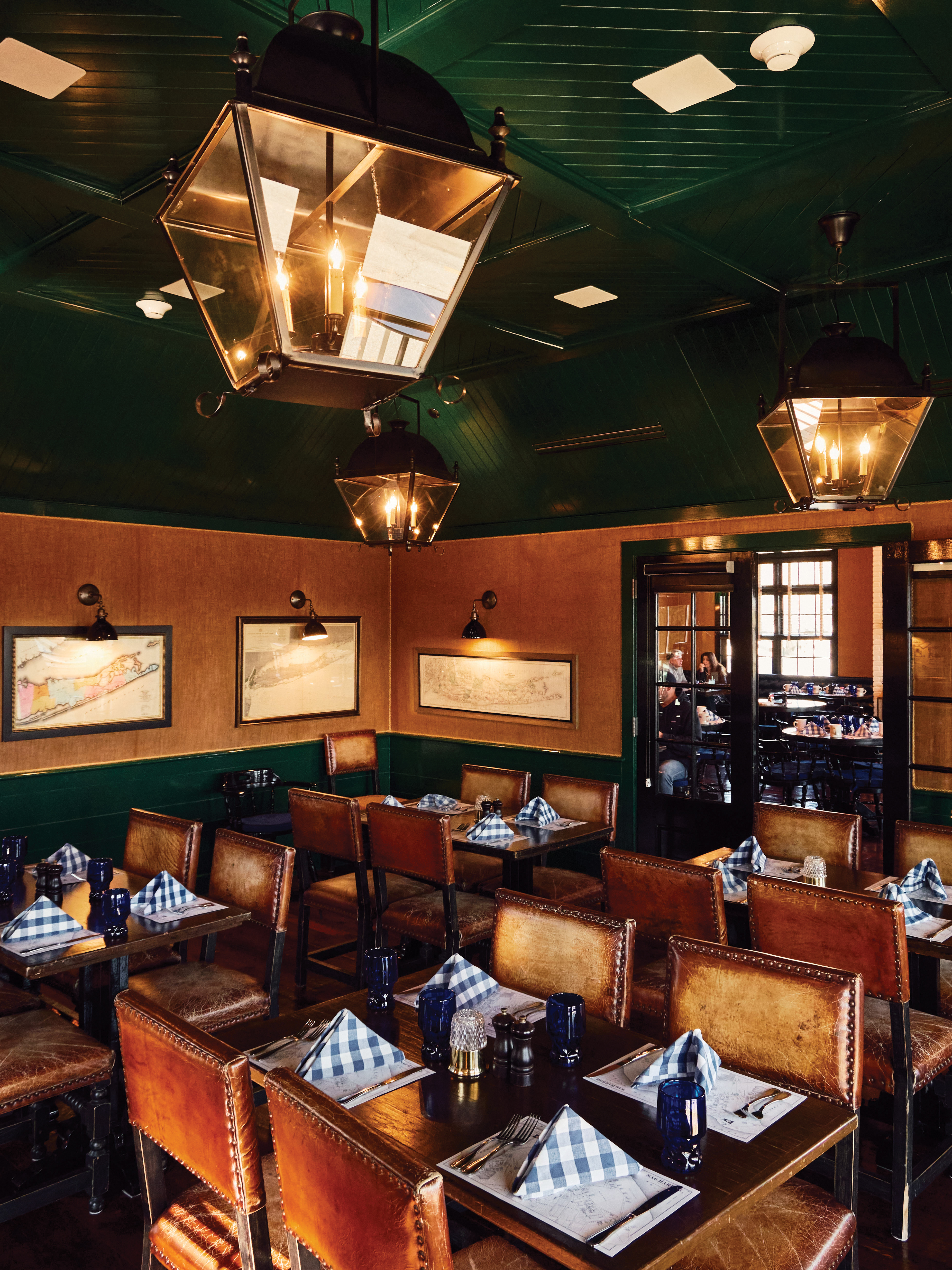 Historic maps of Long Island at the Restaurant at Baron’s Cove in Sag Harbor.