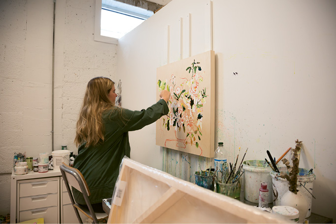 Painter Kate Waddell in her Redux studio