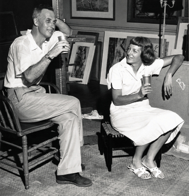 William Halsey and Corrie McCallum in their Fulton Street studio in 1955