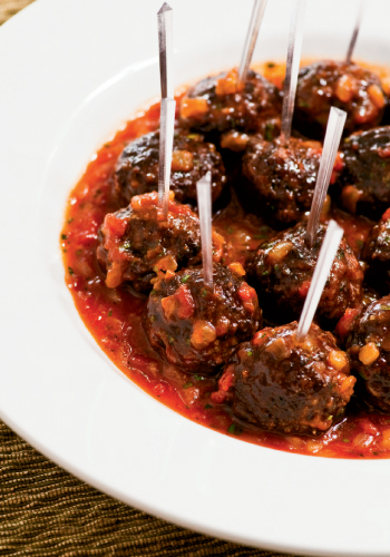 Sweet &amp; Spicy: Redolent with fennel, these lamb meatballs are glazed with tomato-orange marmalade.