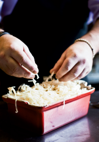 Au Gratin: Good Swiss cheeses create a tangy crust—a perfect accent to the smooth potatoes.