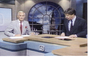 Live 5 weatherman the late Charlie Hall (at left) and news anchor Bill Sharpe continued reporting from their downtown studio until management forced them to evacuate. In recalling that time, Sharpe says, “Charlie was dreading what was coming, and you could hear it in his voice and see it in his face. But by sharing these fears, he may have saved lives.”