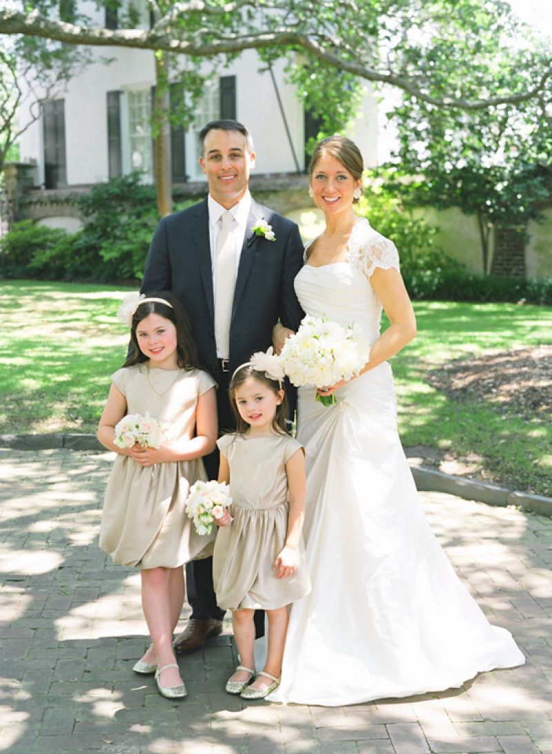 MORNING GLORY: Jessica says the participation of Tim’s daughters was a key factor in setting the time for their 11:00 a.m. ceremony.