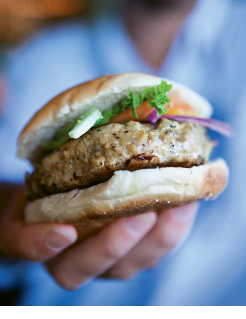 The world-class tuna burger at Lubbers’ Landing on Lubbers Quarters Cay