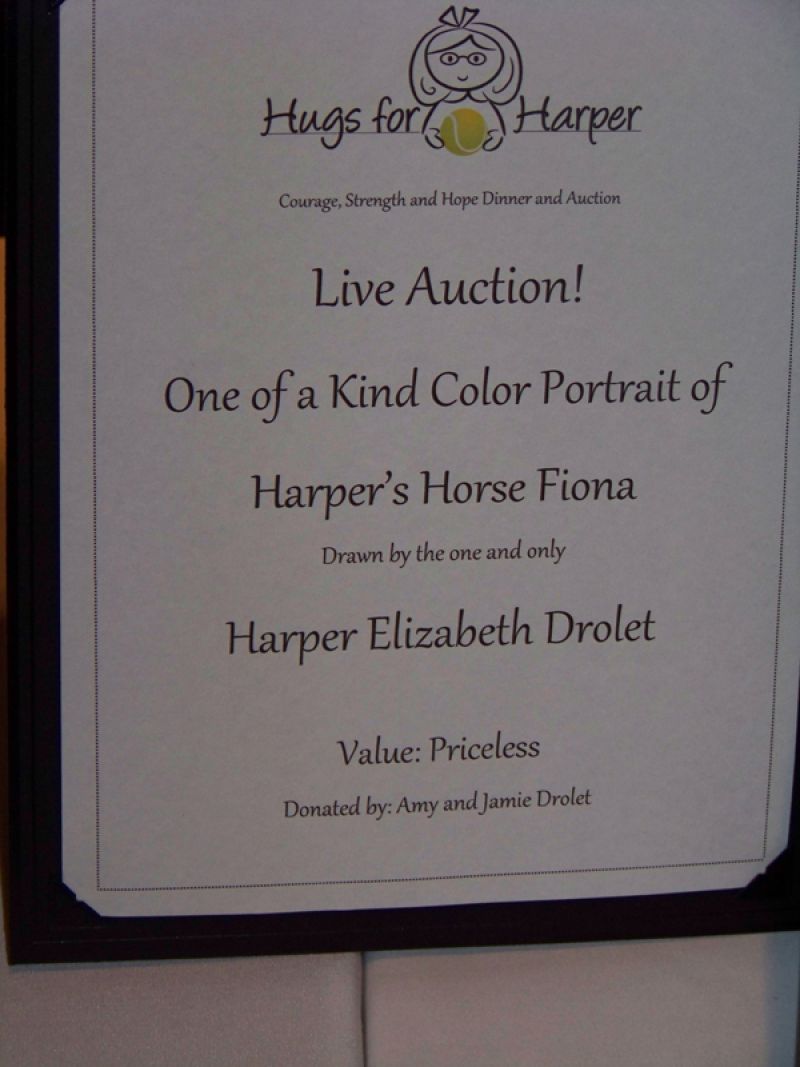 Auction item of a painting Harper created