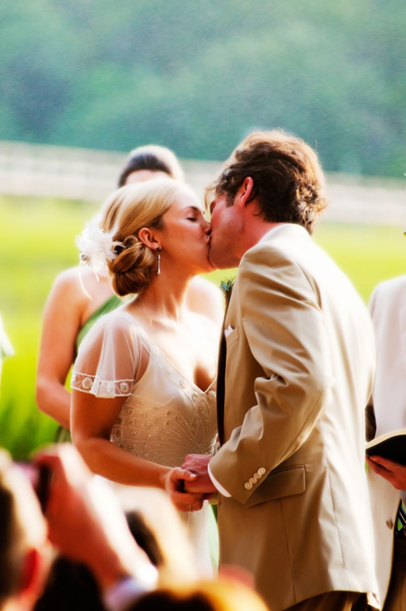 SEALED WITH A KISS: After a year of dating, Moyer proposed to Mary with an antique family ring.