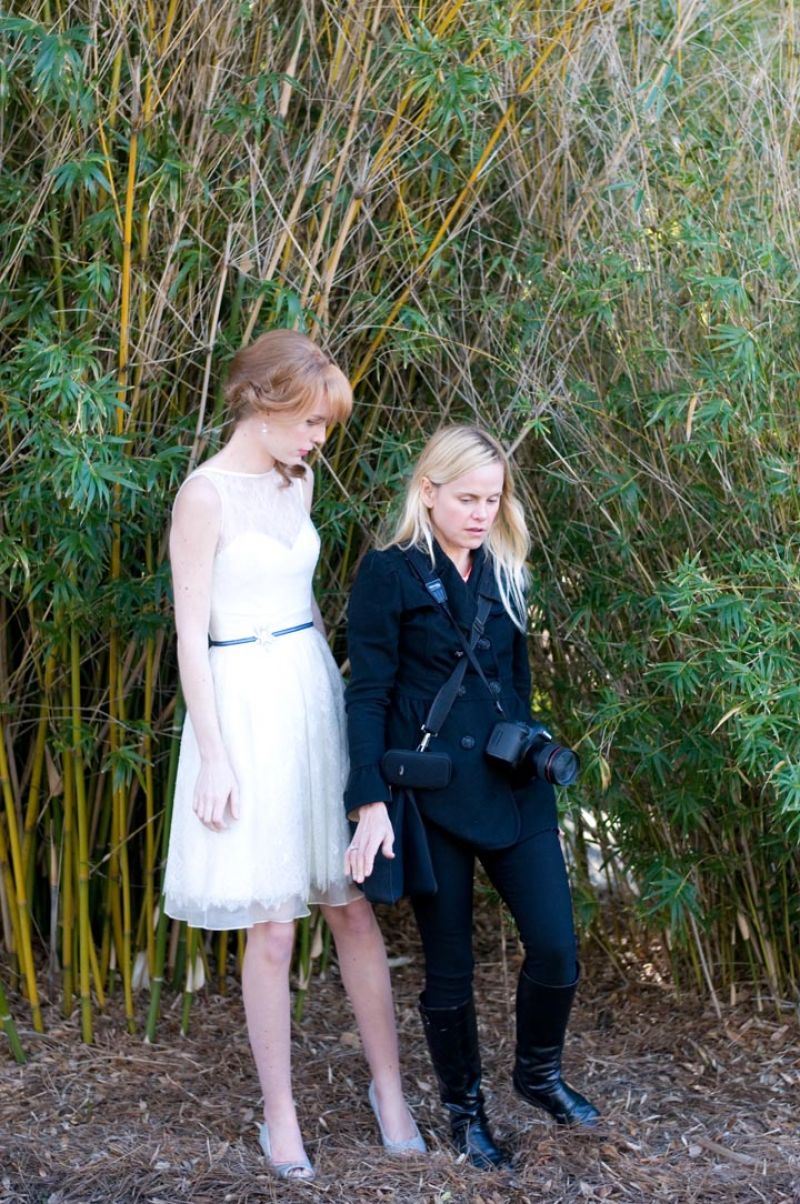 Stomping bugs? Voguing? Juliet shows Chelsea what she’s looking for in the way of posing for this bamboo thicket shot. We ended up calling this image our Taylor Swift photo. Photograph by Taylor Horton