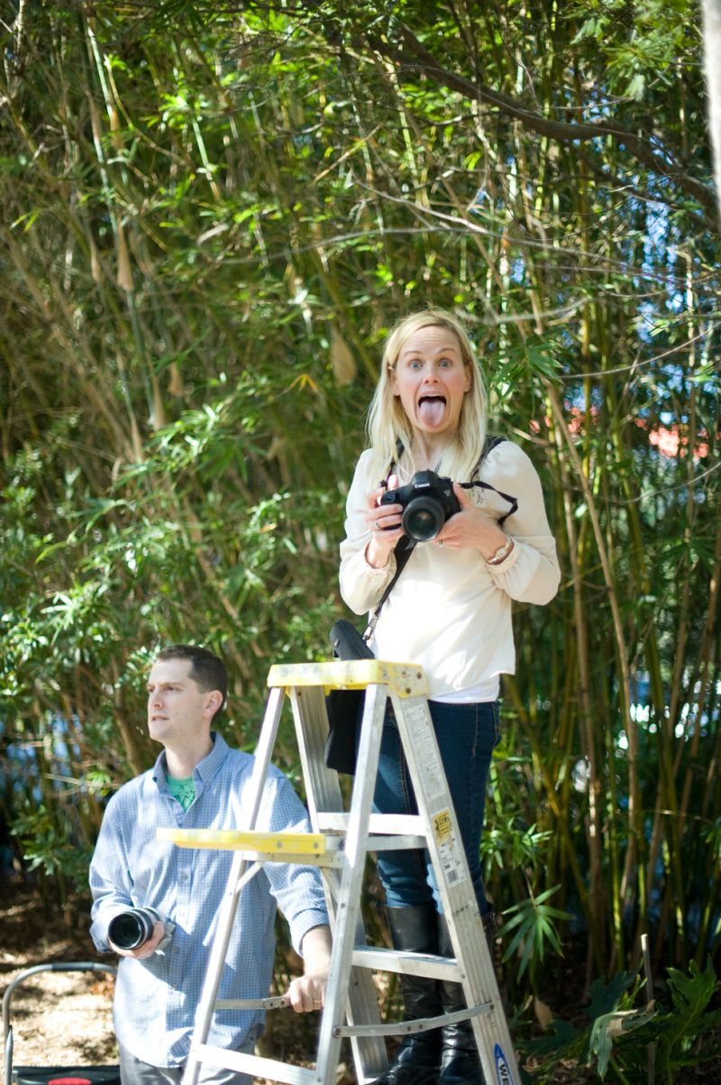 And then things got silly. Juliet hamming it up while her husband plays the straight funny man foil. Used to be on-set that antics were under the radar. Now with everyone snapping shots of the crew, no one is safe! Photograph by Ruta Elvikyte