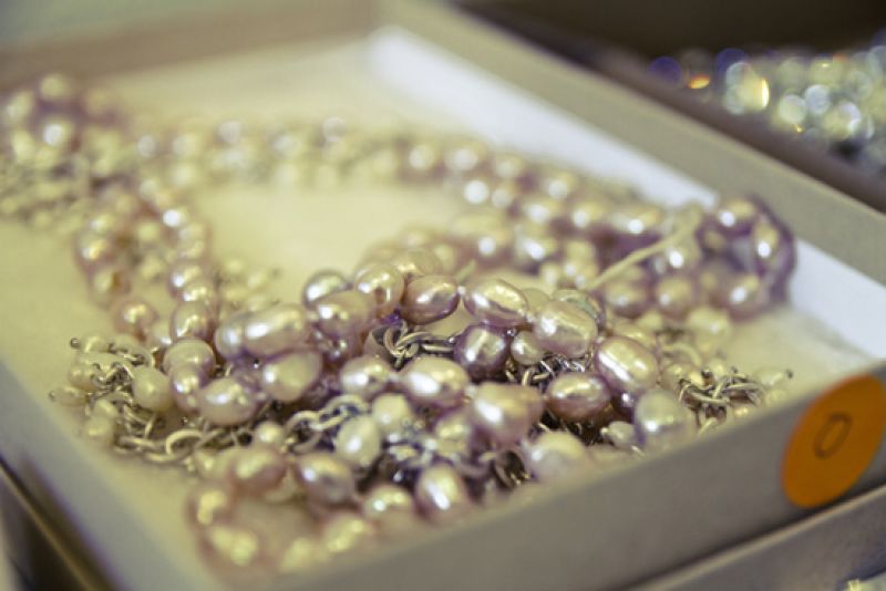Our staging area—a lounge and bathroom under the big house at Magnolia Plantation and Gardens—turns into an impromptu jewelry shop for the two-day shoot.