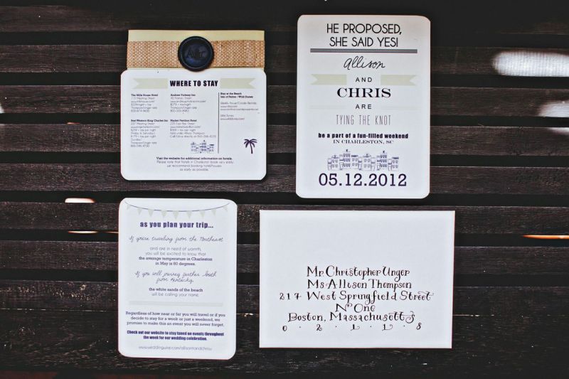TOUR GUIDE: Allison worked with dodeline design to create a stunning stationery suite sprinkled with helpful travel tips.