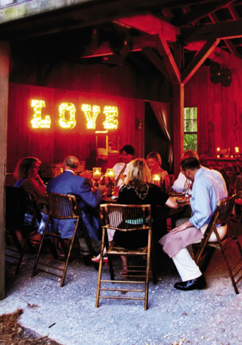 GOOD EATS: Following the ceremony, Farm Table Catering (FTC) offered guests fresh  gazpacho, ceviche, roasted quail, and heirloom tomatoes, along with peach cobbler. The couple is friends with FTC chef Randolph Stafford, so having him cook for everyone made the dinner an intimate experience.