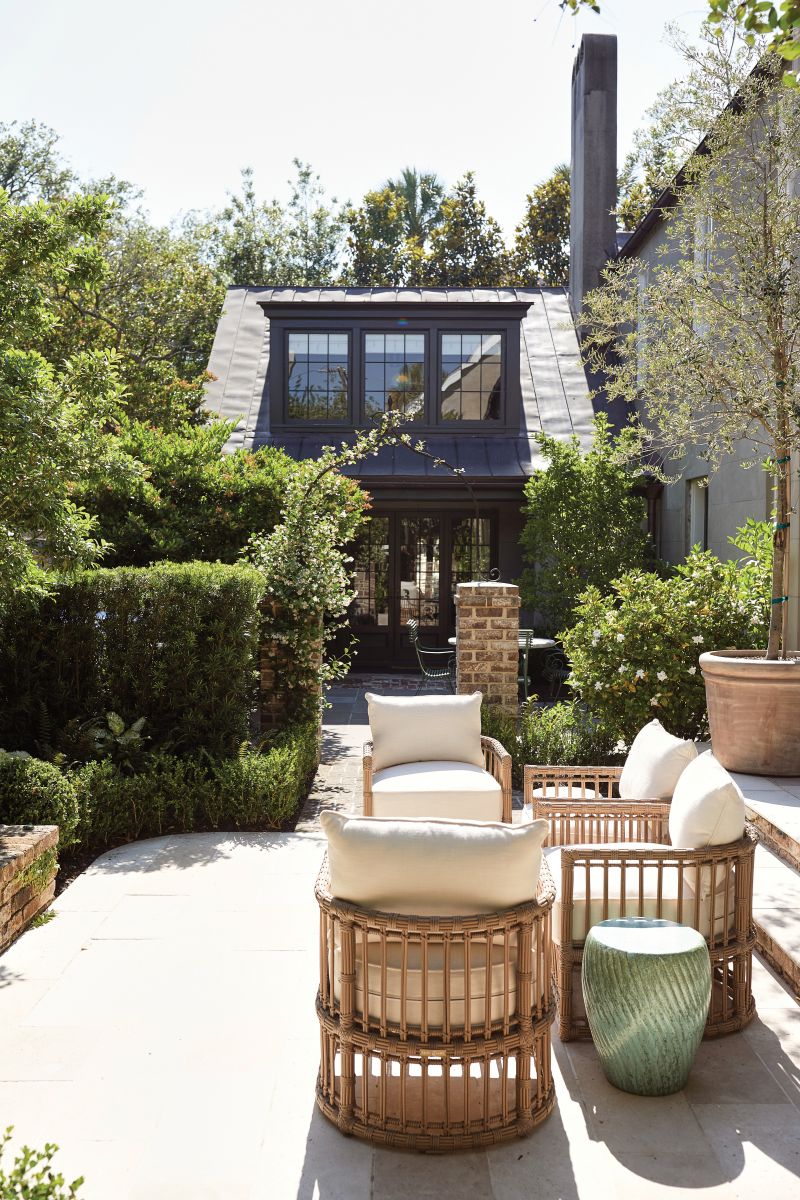 A large guest house at the end of the fully restored brick courtyard is another place to house the many visitors the couple welcome. “Charleston is definitely a big draw,” says Anne. “We have at least two a month!”