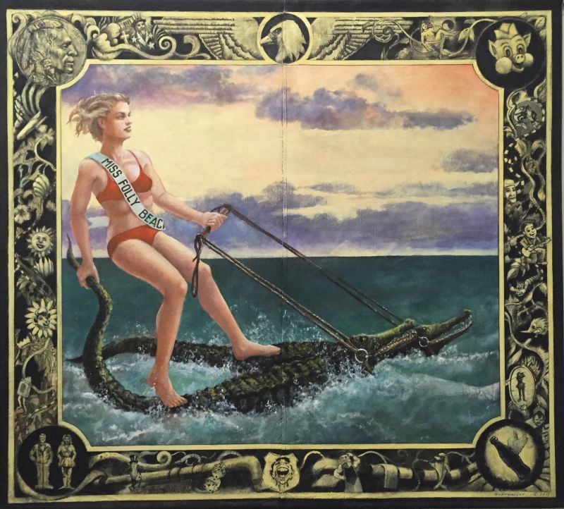 David Boatwright Miss Folly Beach, 2015, acrylic and latex on canvas, 96 x 100 inches